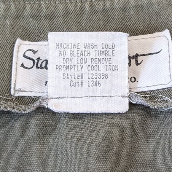 Vintage 90s State Of The Art Wrap Mini Skirt Khaki Green Size 11 Made In USA - Picture 6 of 7